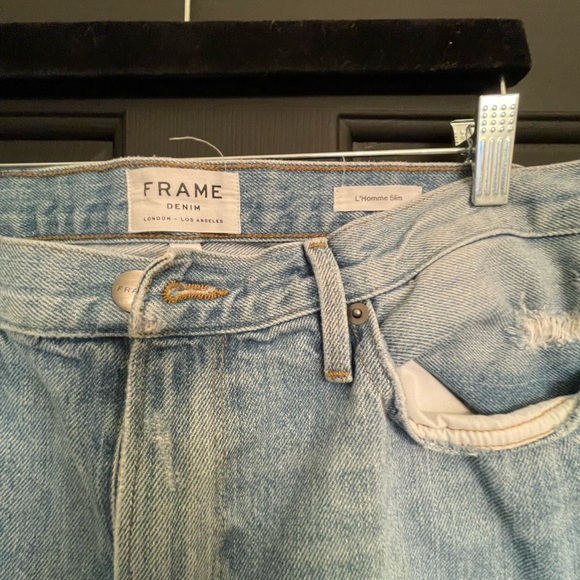 Frame mens denim distressed, L’Homme Slim size 34. - Picture 2 of 4